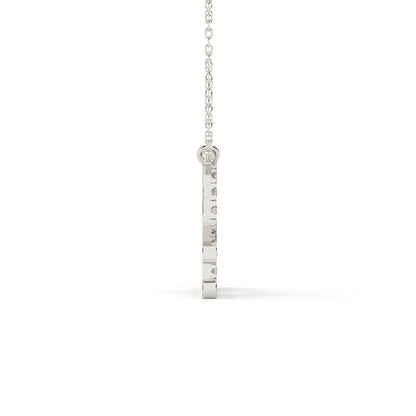Round Cut Diamond Libra Zodiac Sign Pendant