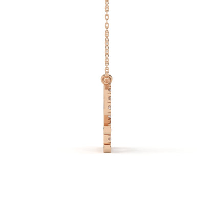 Round Cut Diamond Libra Zodiac Sign Pendant