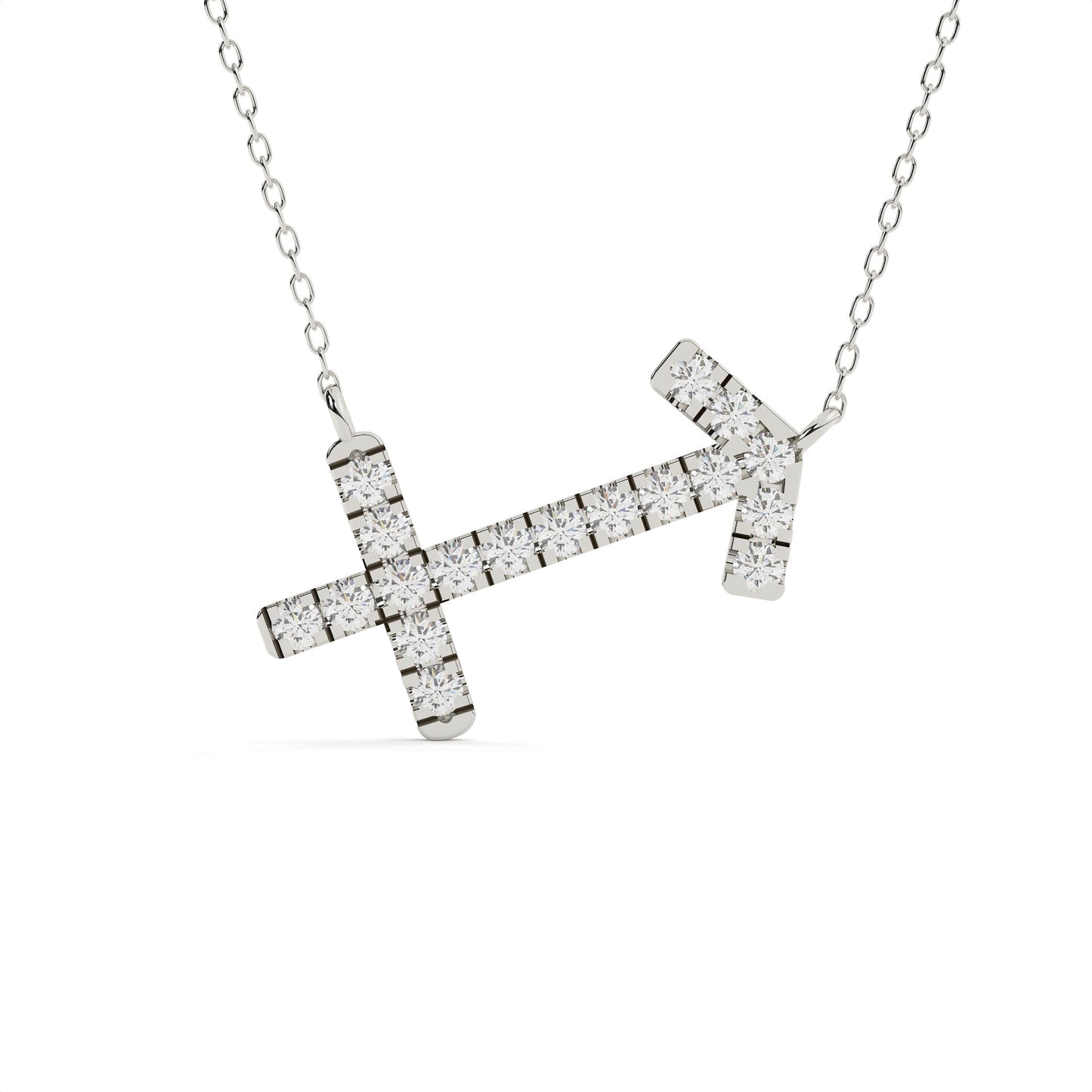 Sagittarius Zodiac Sign Round Lab Diamond Pendant