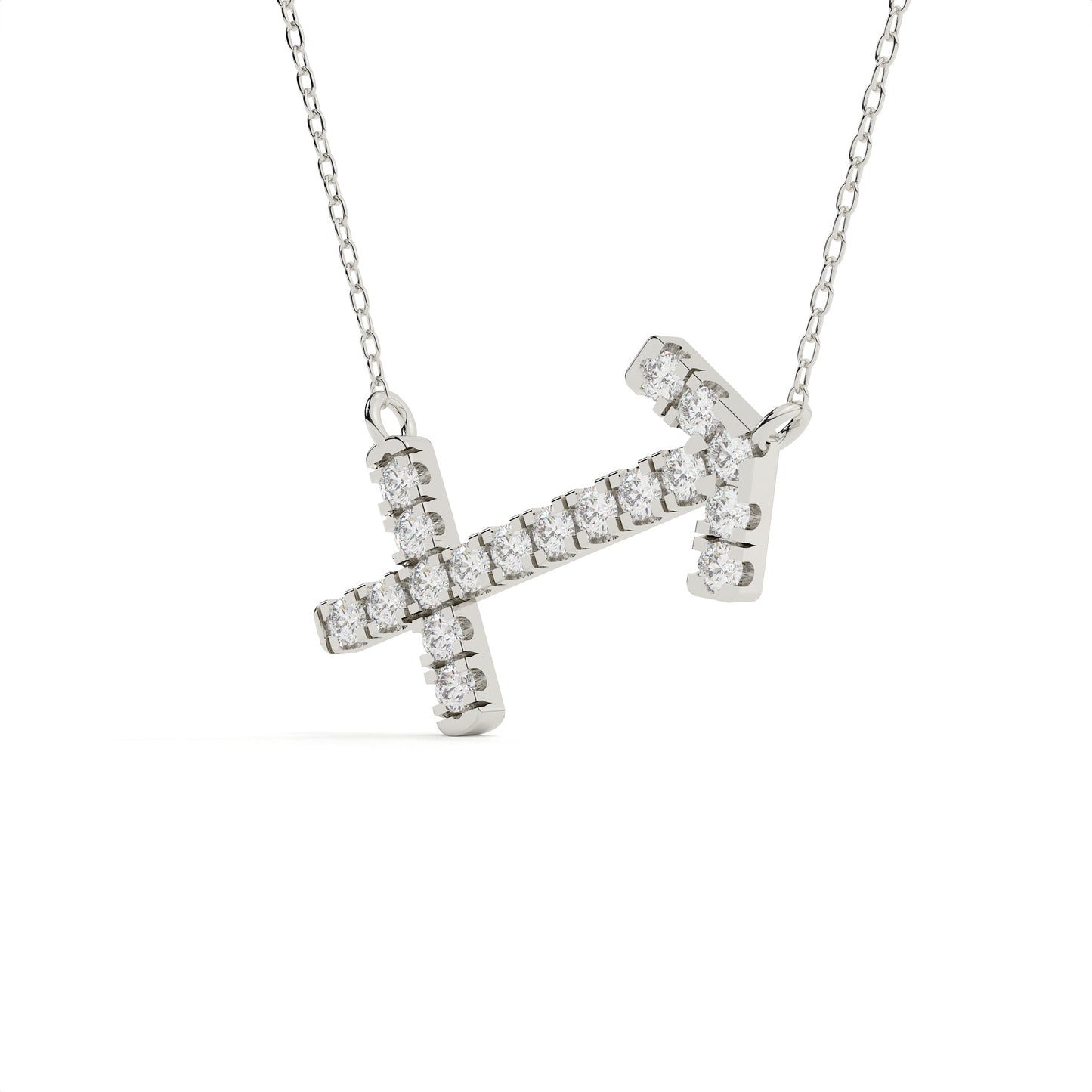 Sagittarius Zodiac Sign Round Lab Diamond Pendant