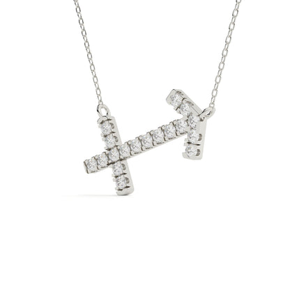 Sagittarius Zodiac Sign Round Lab Diamond Pendant