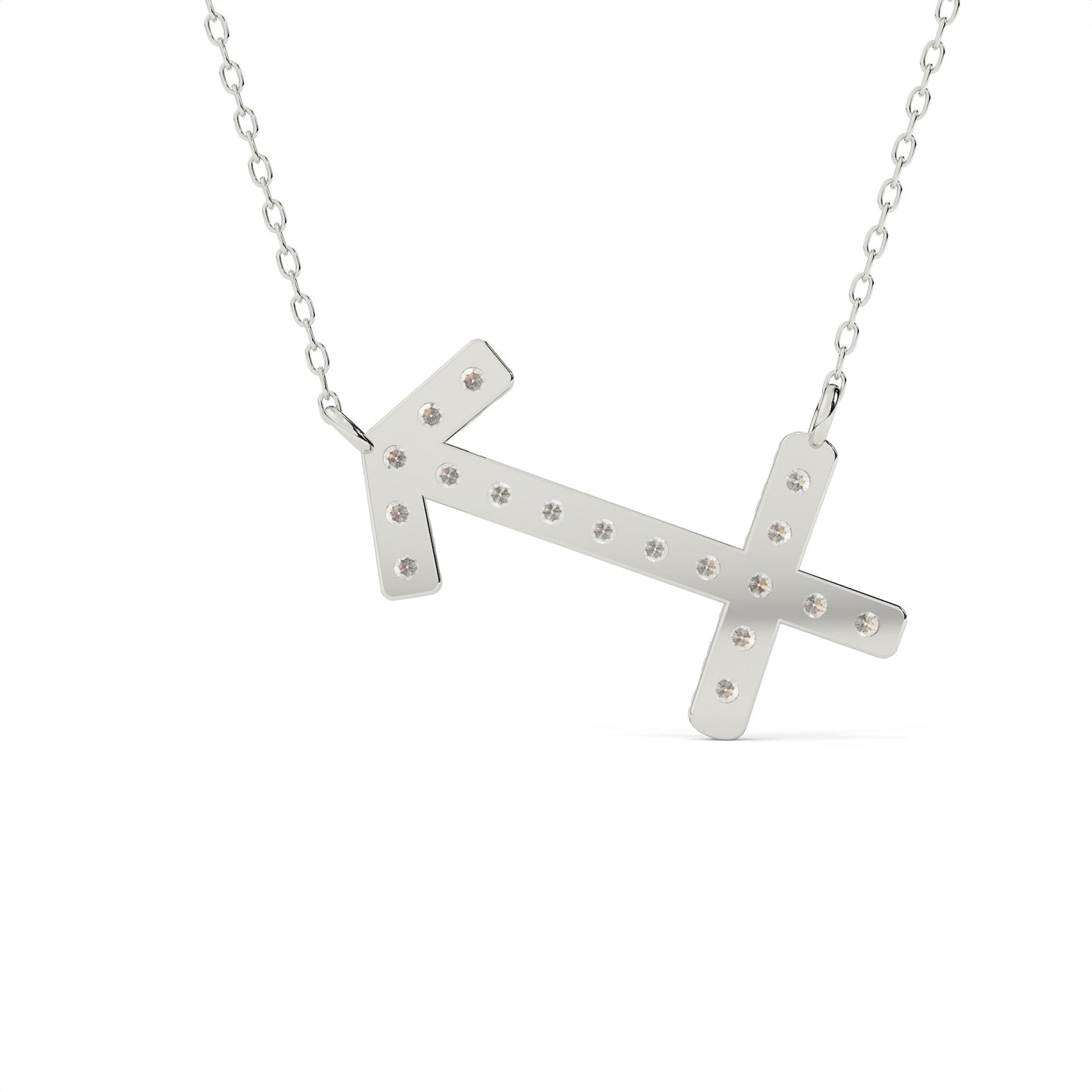 Sagittarius Zodiac Sign Round Lab Diamond Pendant