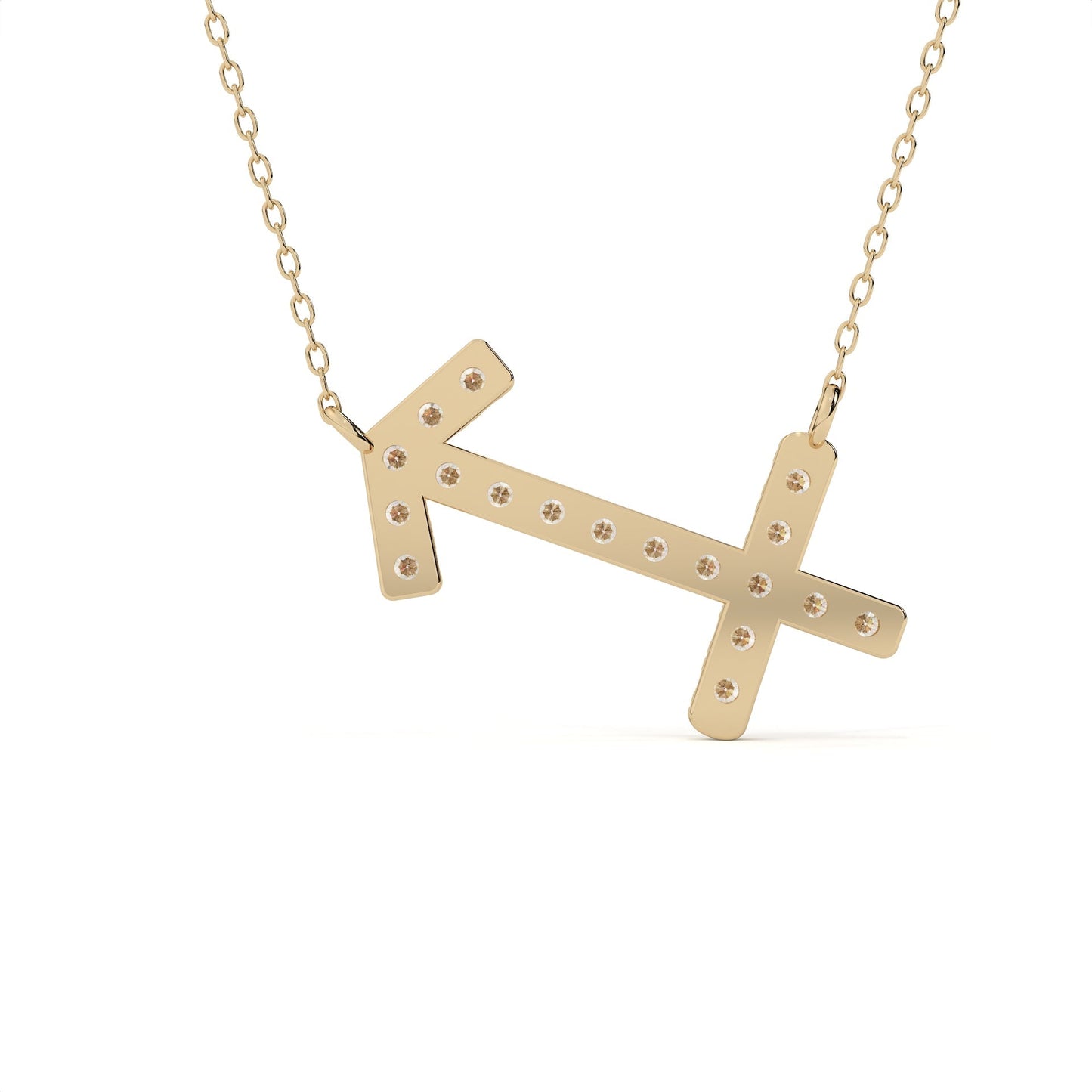 Sagittarius Zodiac Sign Round Lab Diamond Pendant