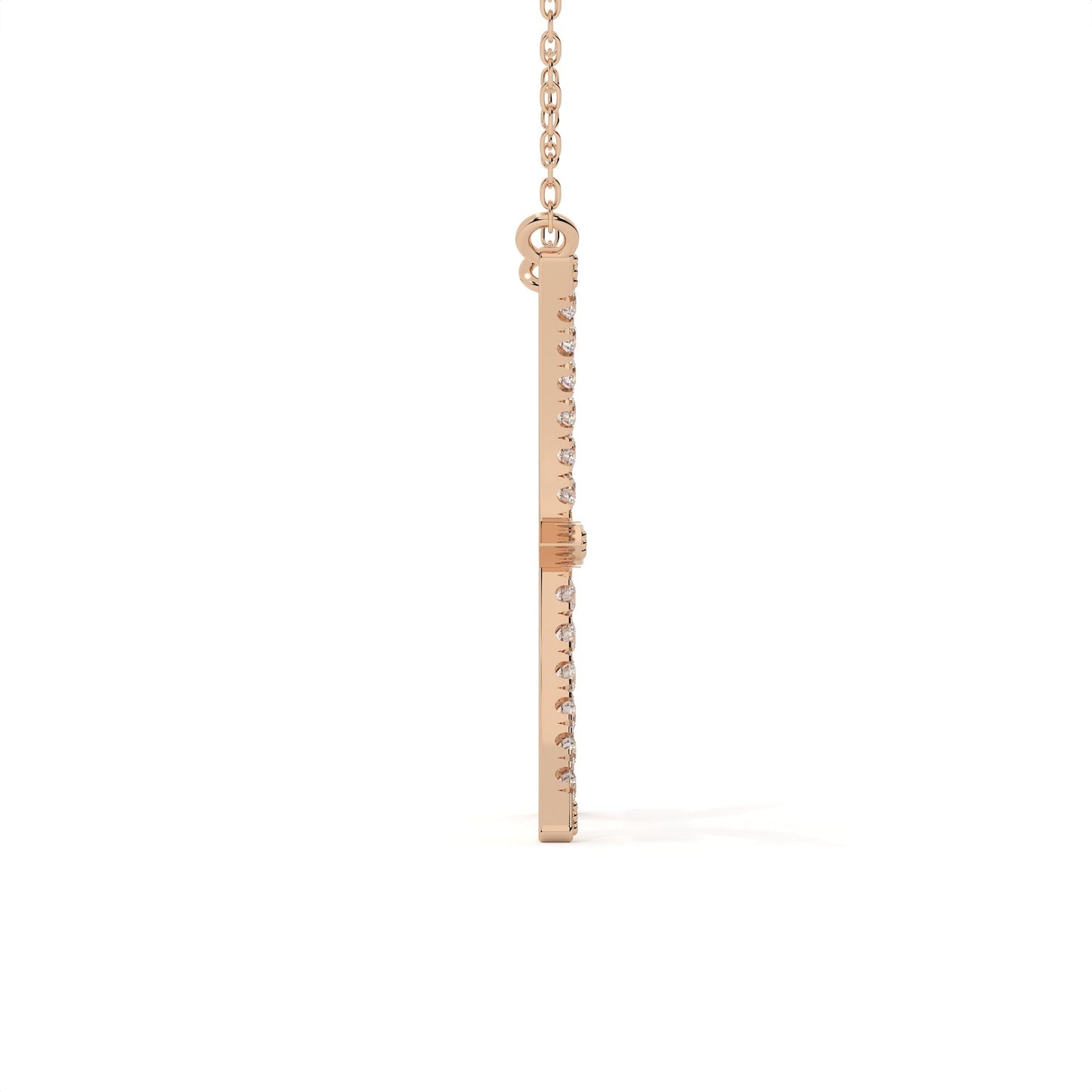 Pisces Zodiac Round Diamond Pendant With Gold Chain
