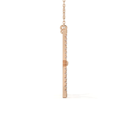Pisces Zodiac Round Diamond Pendant With Gold Chain