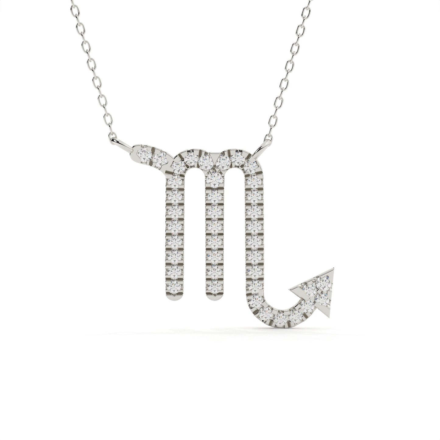 Round Lab Diamond Scorpio Zodiac Pendant