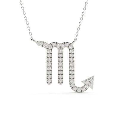 Round Lab Diamond Scorpio Zodiac Pendant
