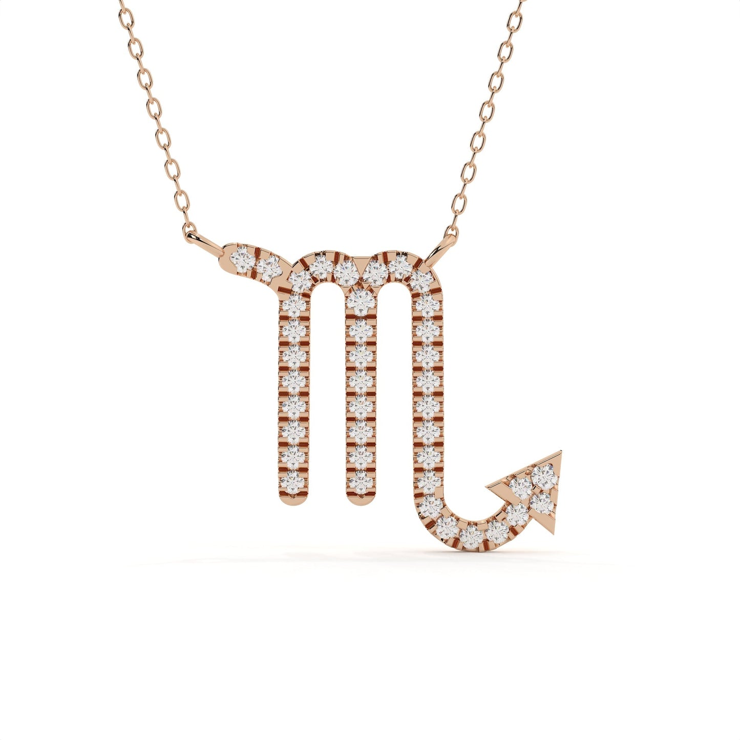 Round Lab Diamond Scorpio Zodiac Pendant