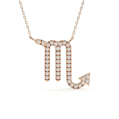 Round Lab Diamond Scorpio Zodiac Pendant