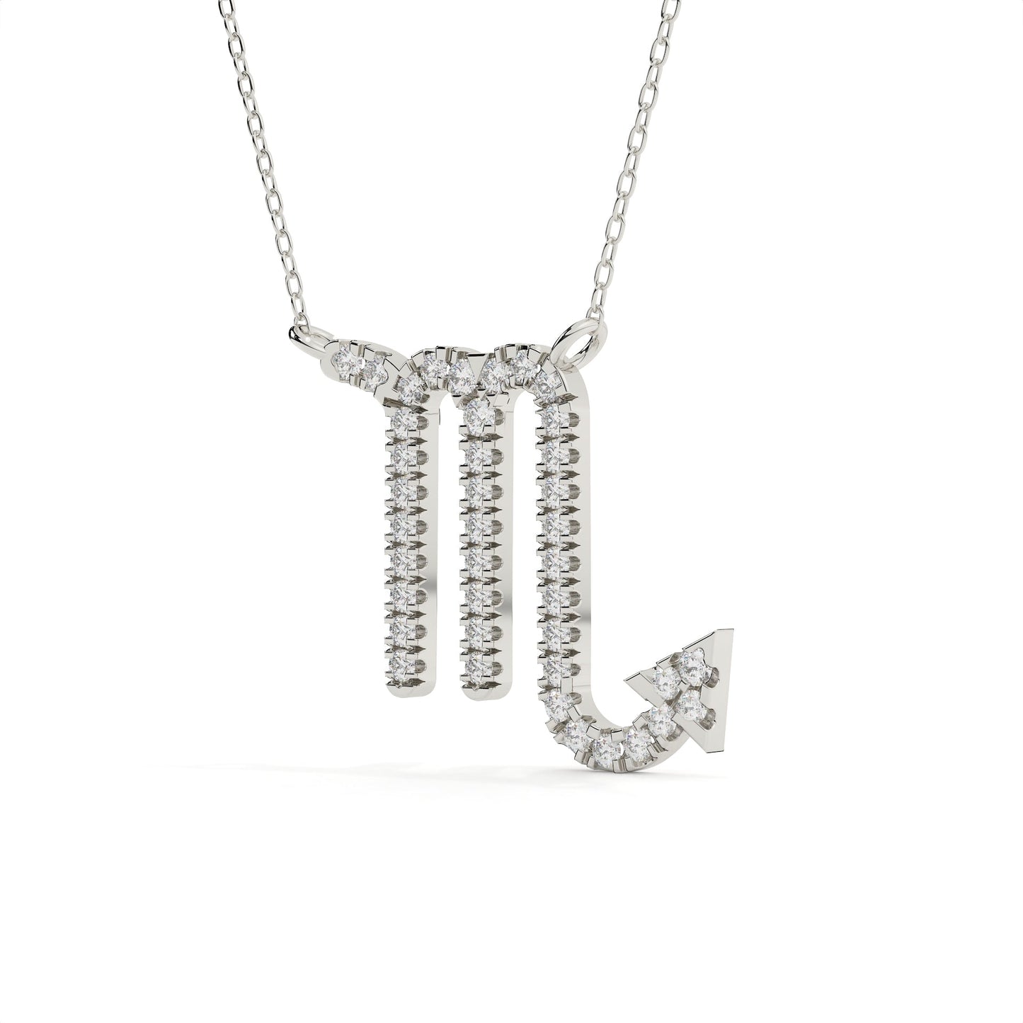 Round Lab Diamond Scorpio Zodiac Pendant