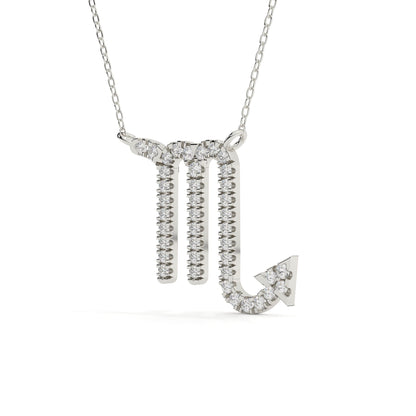 Round Lab Diamond Scorpio Zodiac Pendant