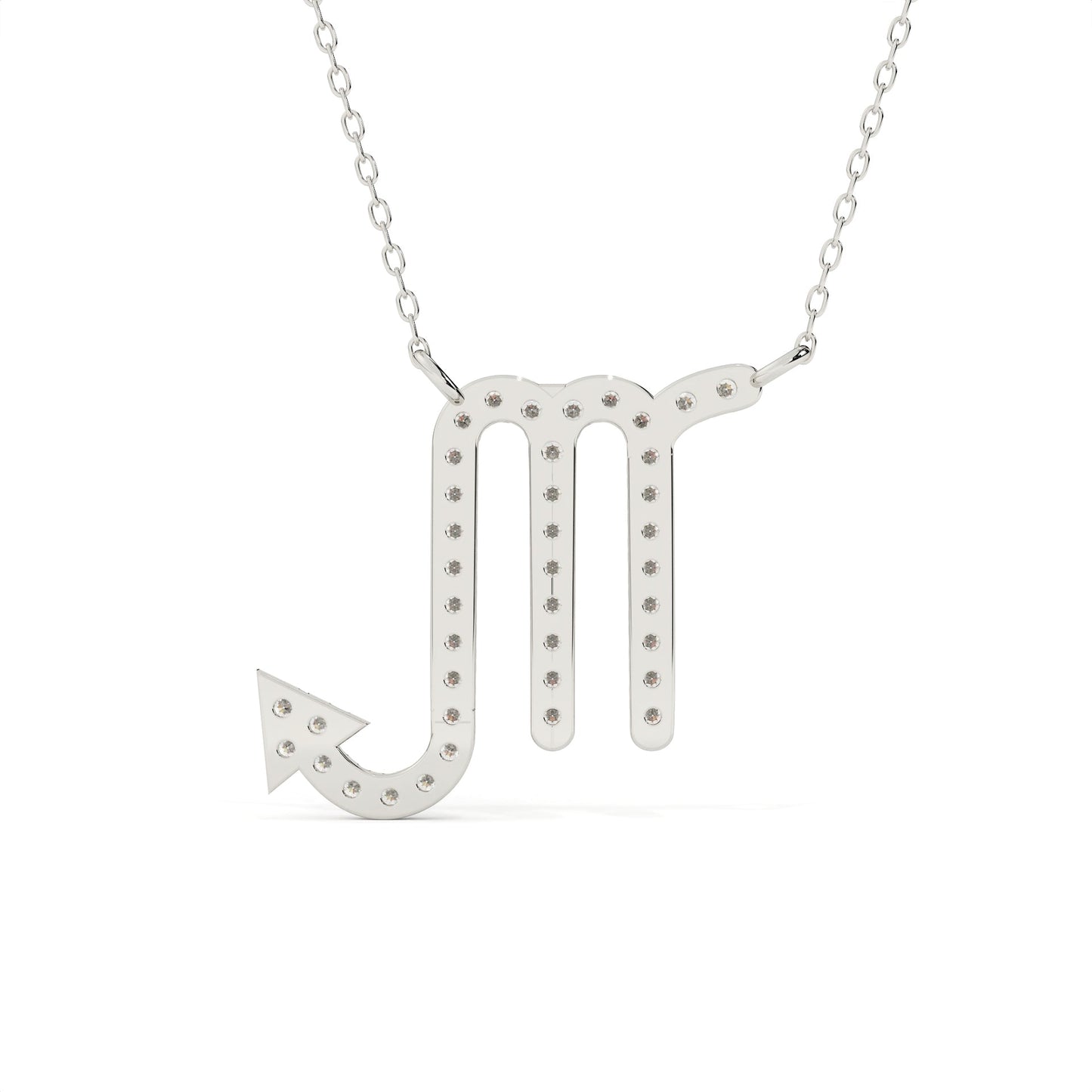 Round Lab Diamond Scorpio Zodiac Pendant