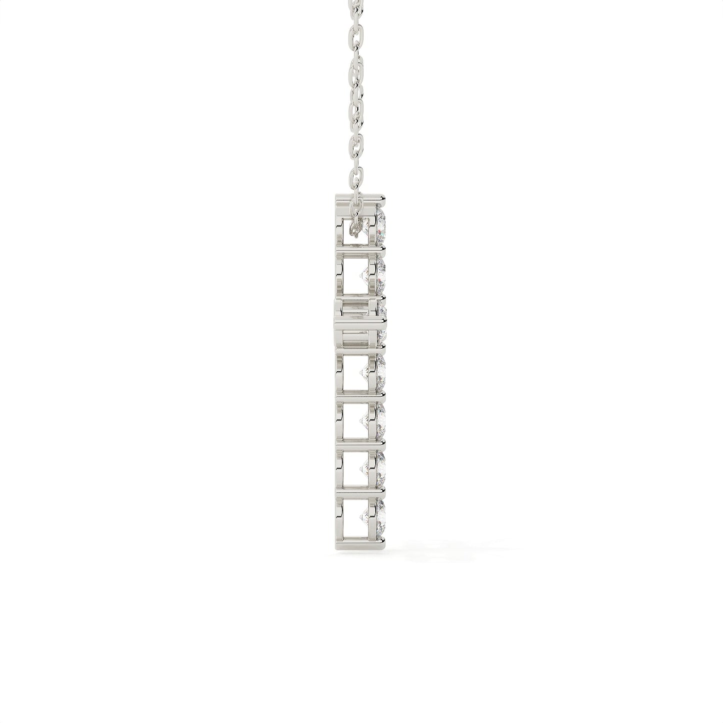 Round Cut Diamond Cross Pendant With Chain