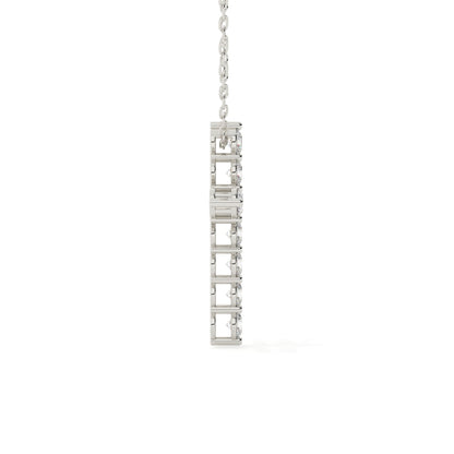 Round Cut Diamond Cross Pendant With Chain