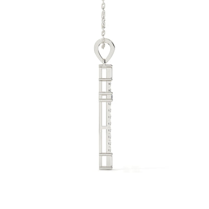Round And Baguette Cut Diamond Christ Pendant