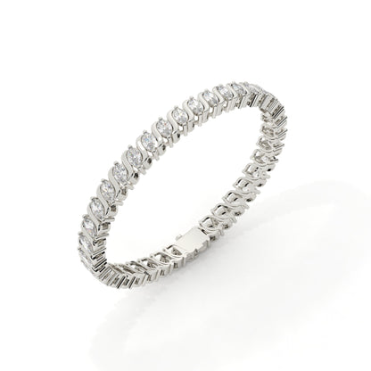 Marquise Cut Lab Grown Diamond Tennis Bracelet