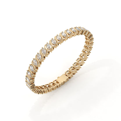 Marquise Cut Lab Grown Diamond Tennis Bracelet