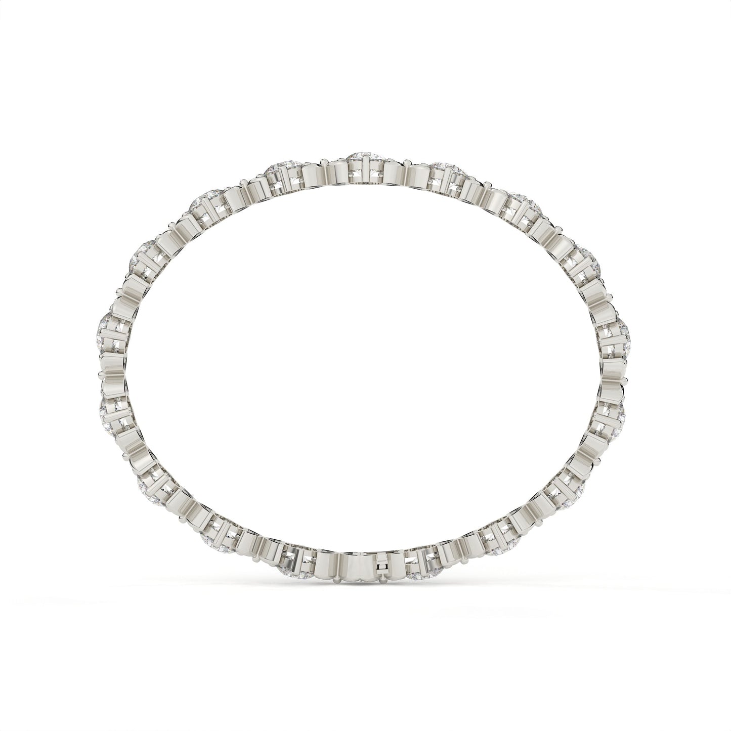 Round Diamond Bracelet With Floral Design
