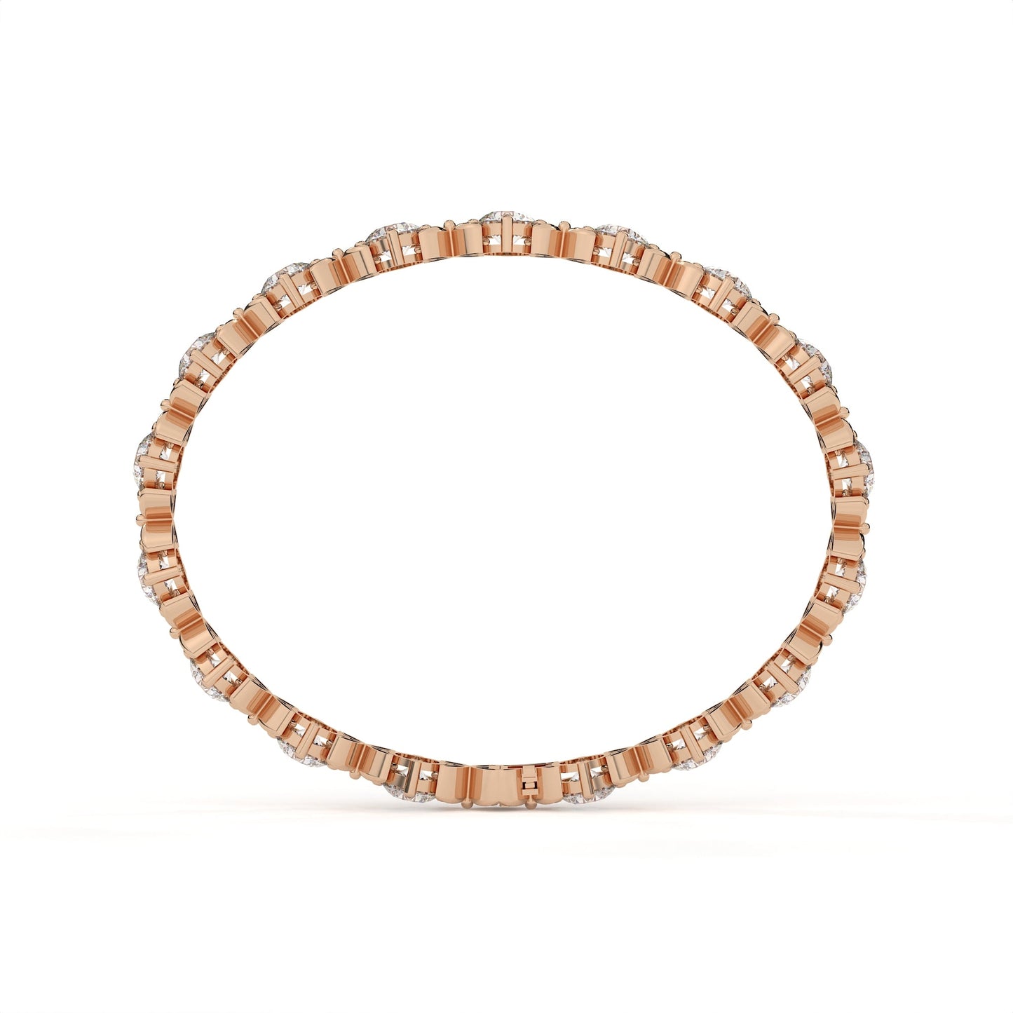 Round Diamond Bracelet With Floral Design