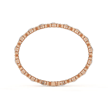 Round Diamond Bracelet With Floral Design