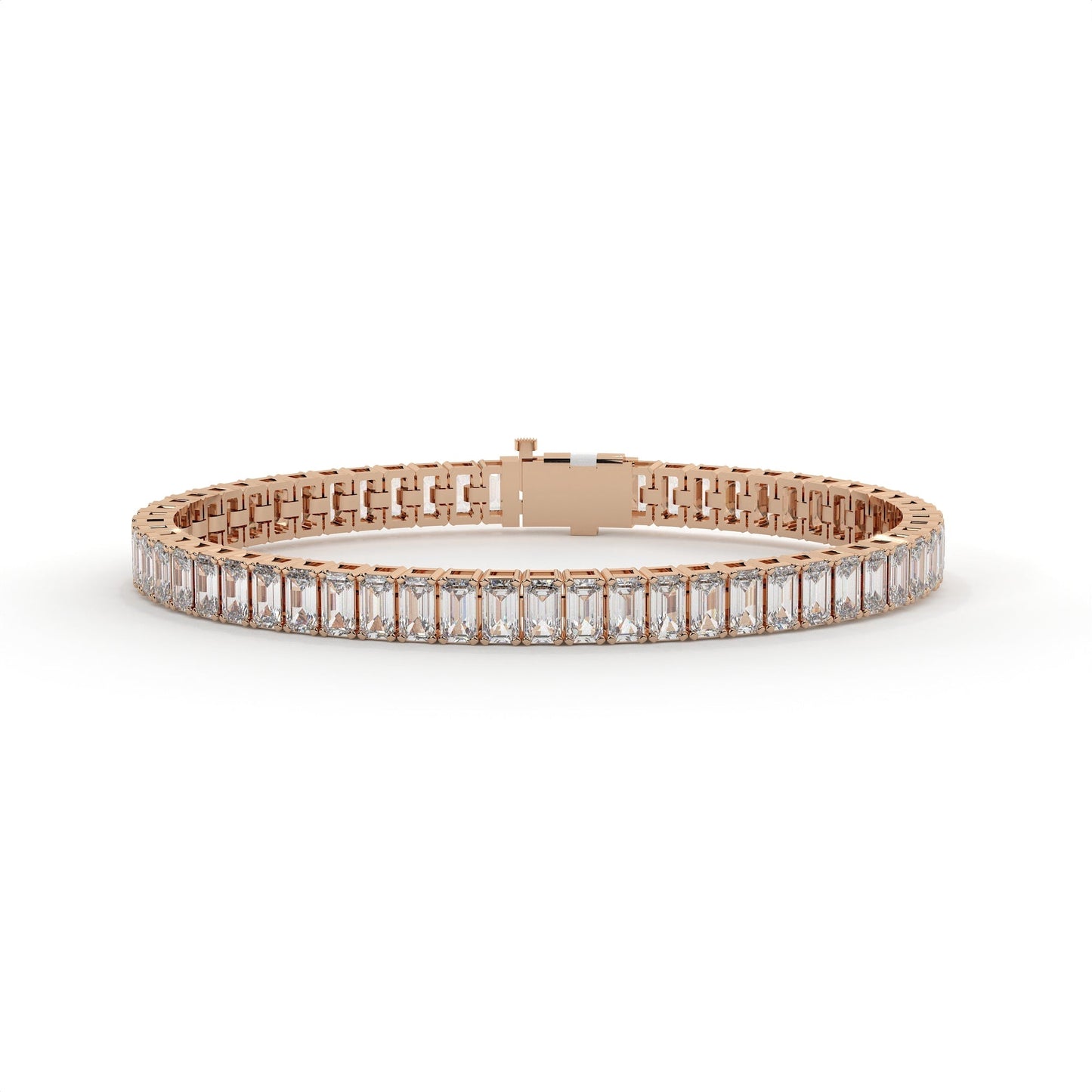Unique Emerald Cut Diamond Tennis Bracelet
