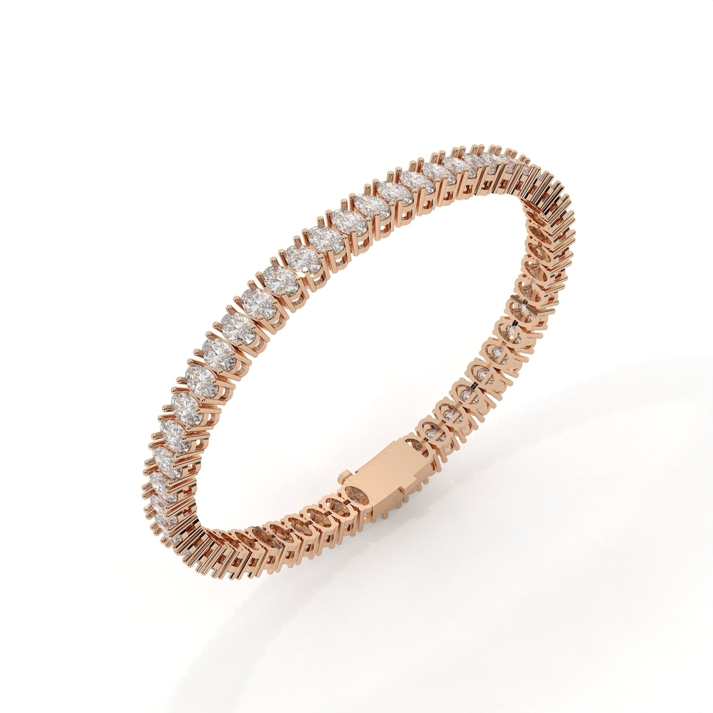 Oval Cut Diamond 4 Prong Tennis Bracelet