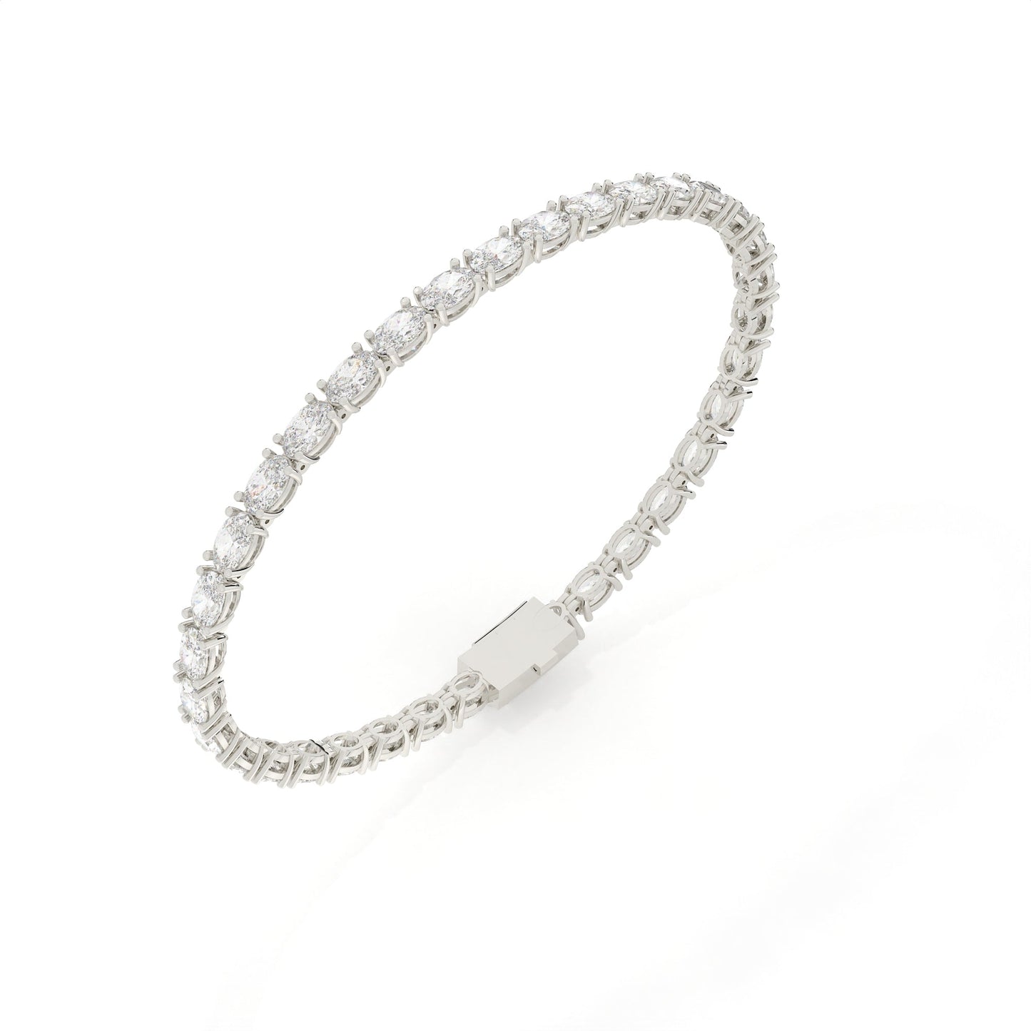 Multiple Oval Cut Lab Diamond Tennis Bracelet