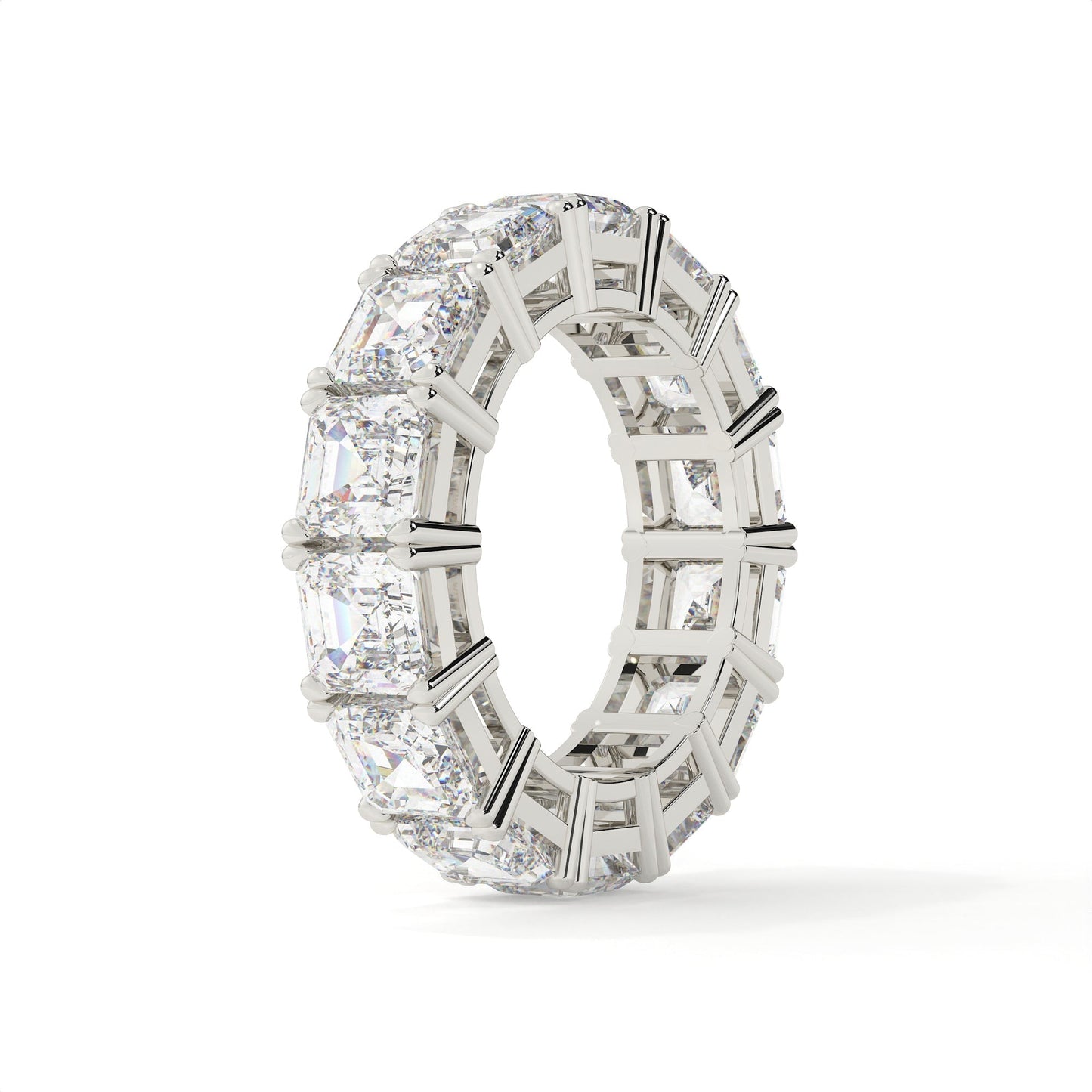 Asscher Cut Lab Grown Diamond Full Eternity Band