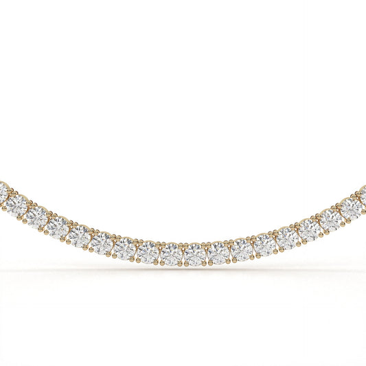 Gold and diamond necklace on a white background