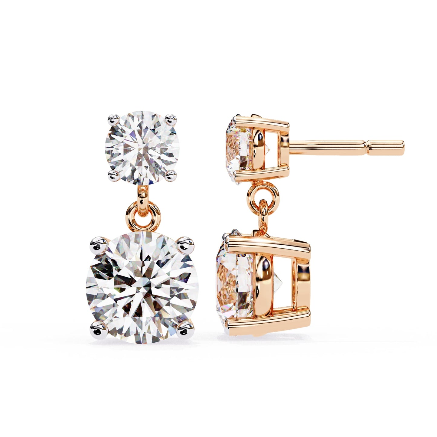 Dangle stud round earrings