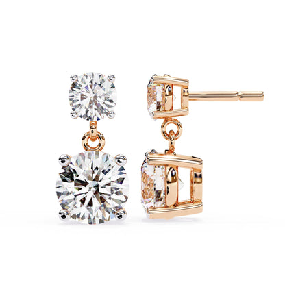 Dangle stud round earrings