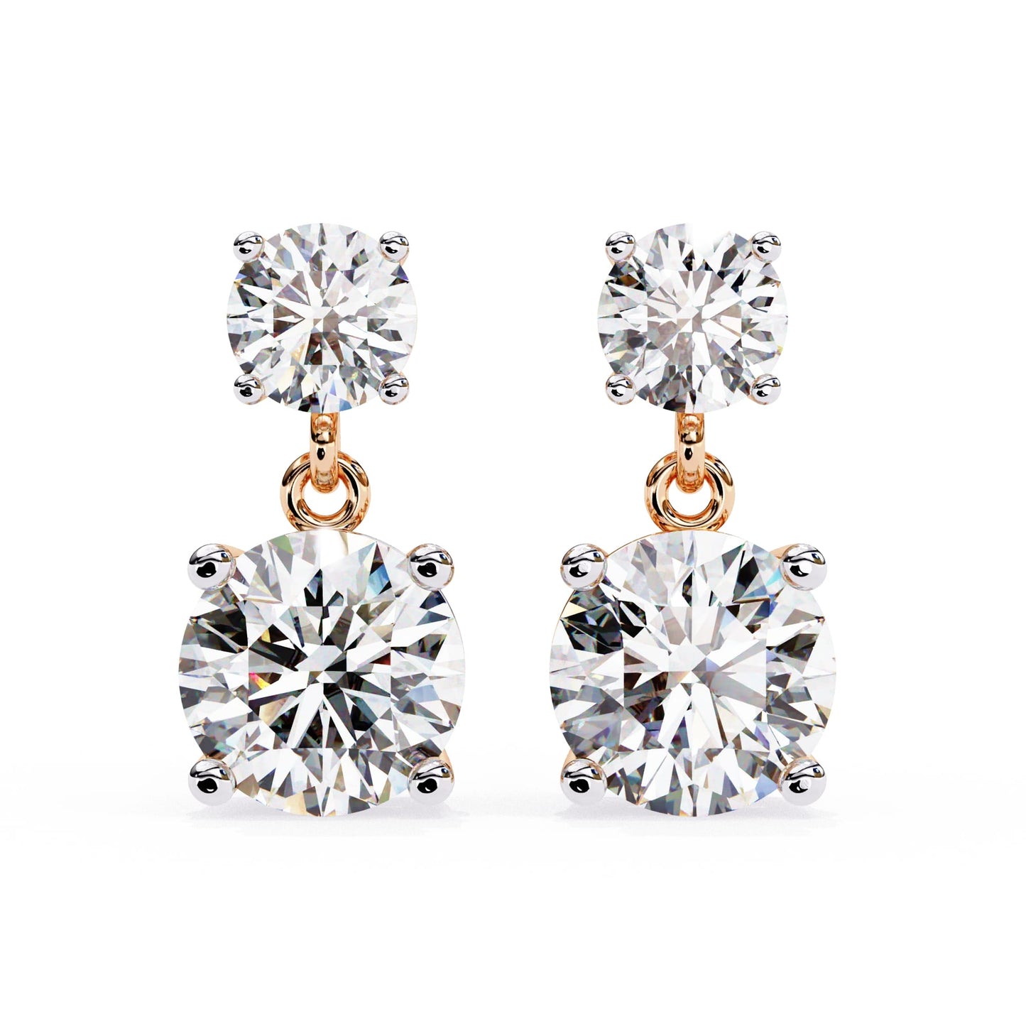 Dangle stud round earrings