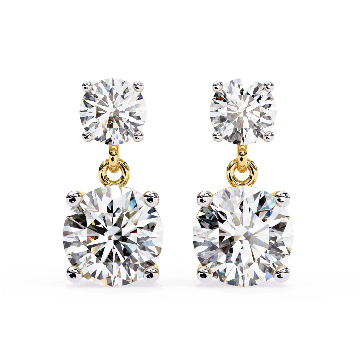 Dangle stud round earrings