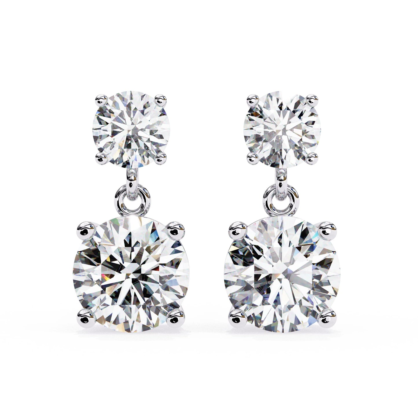 Dangle stud round earrings