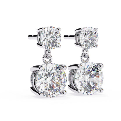 Dangle stud round earrings
