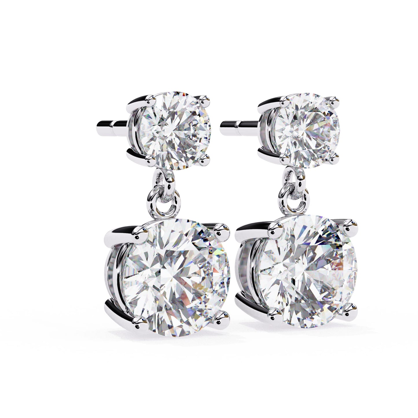 Dangle stud round earrings