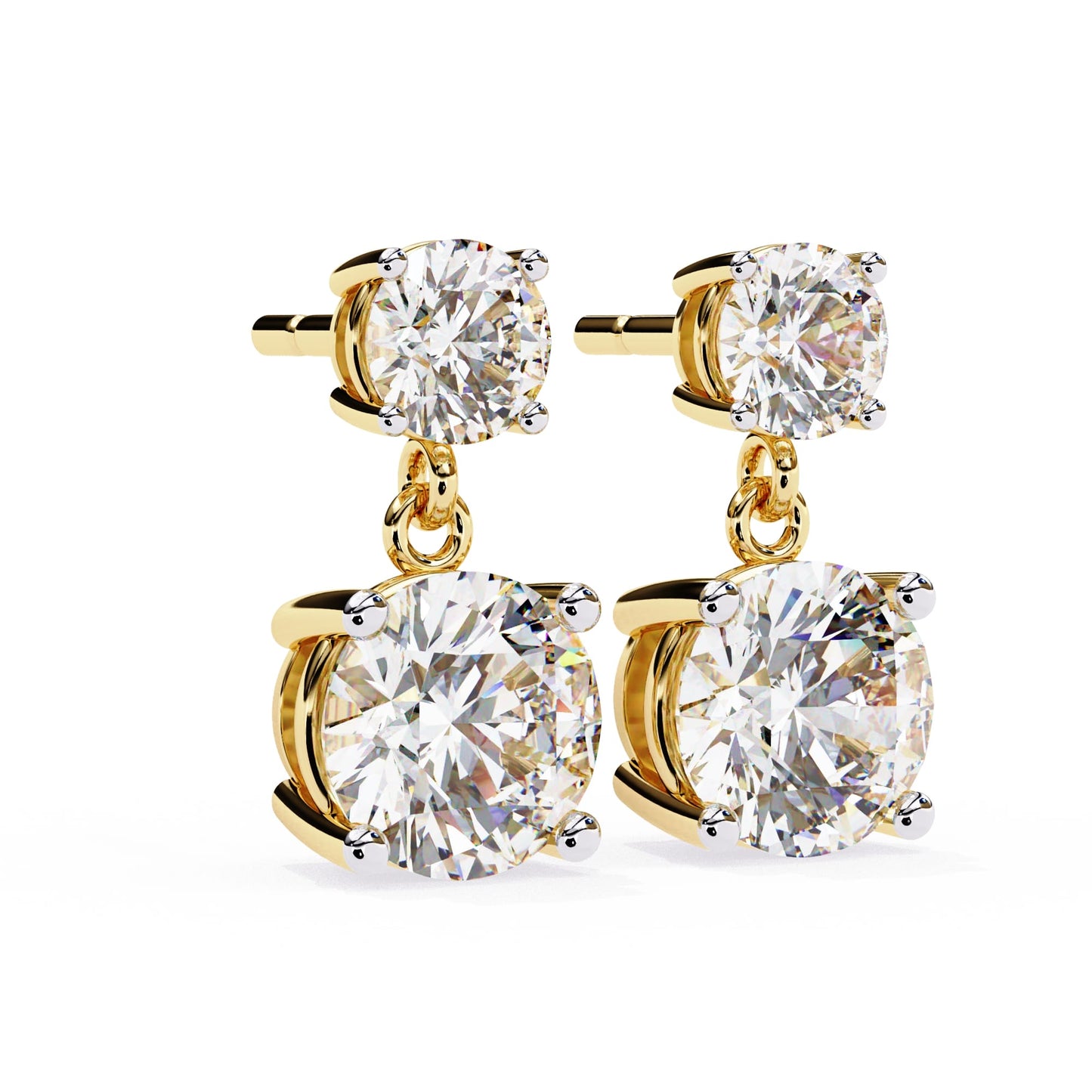 Dangle stud round earrings