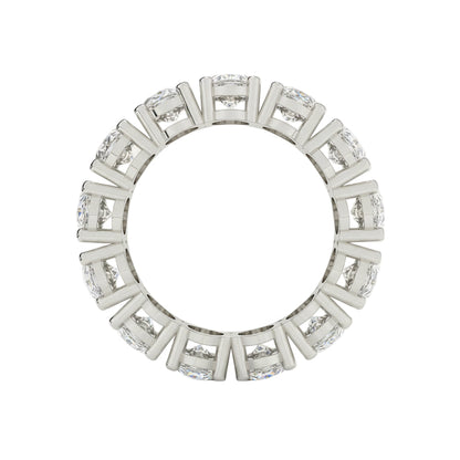 Diamond ring with a white gold band on a white background
