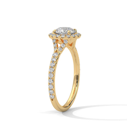 1 Carat Round Lab Diamond Halo Engagement Ring