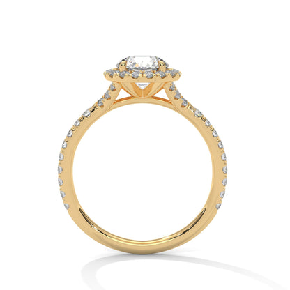 1 Carat Round Lab Diamond Halo Engagement Ring
