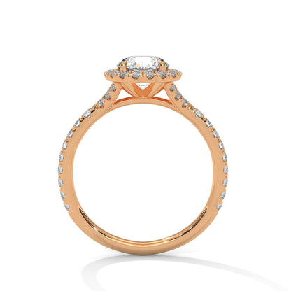 1 Carat Round Lab Diamond Halo Engagement Ring