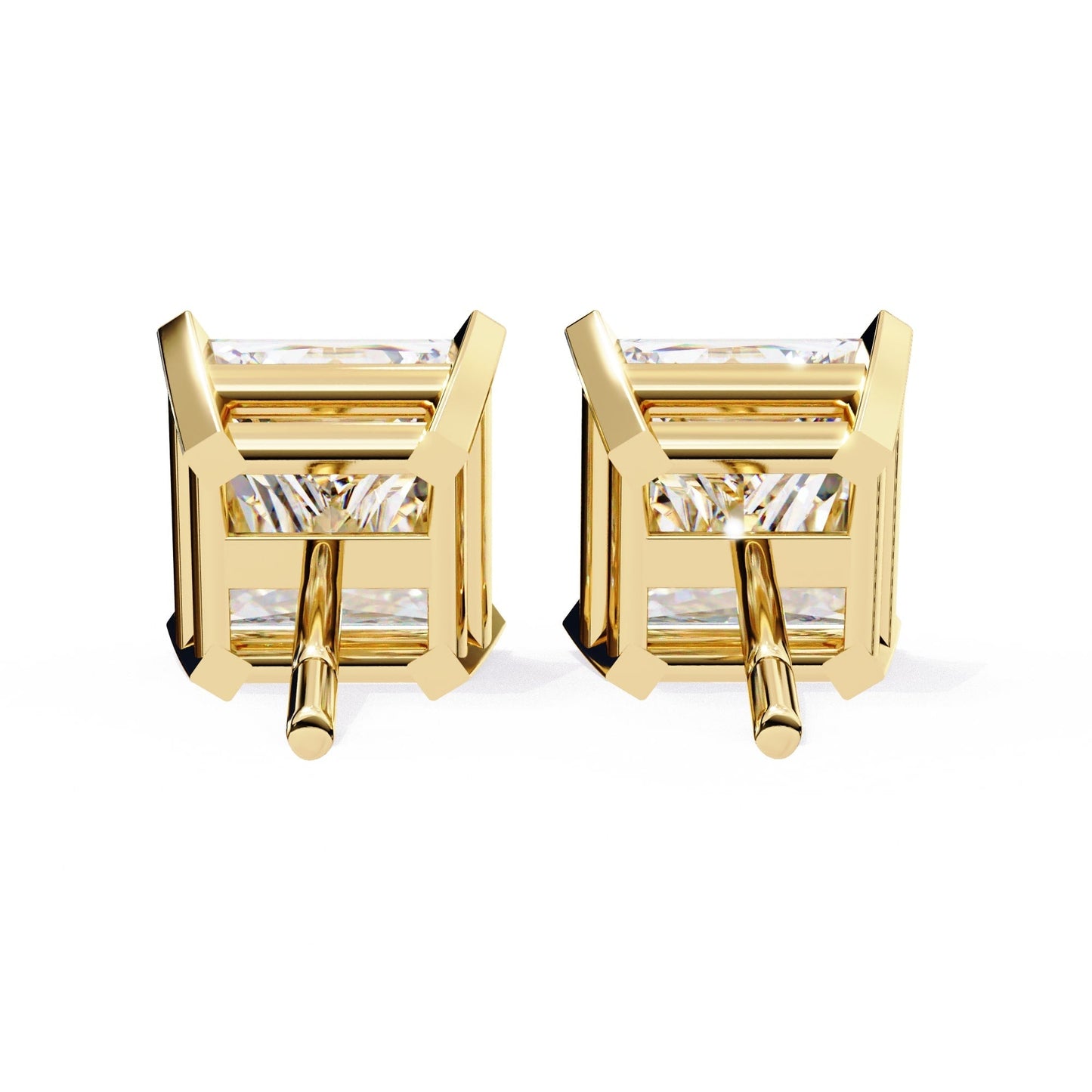 Lab Grown Princess Cut Diamond Stud with V Prong