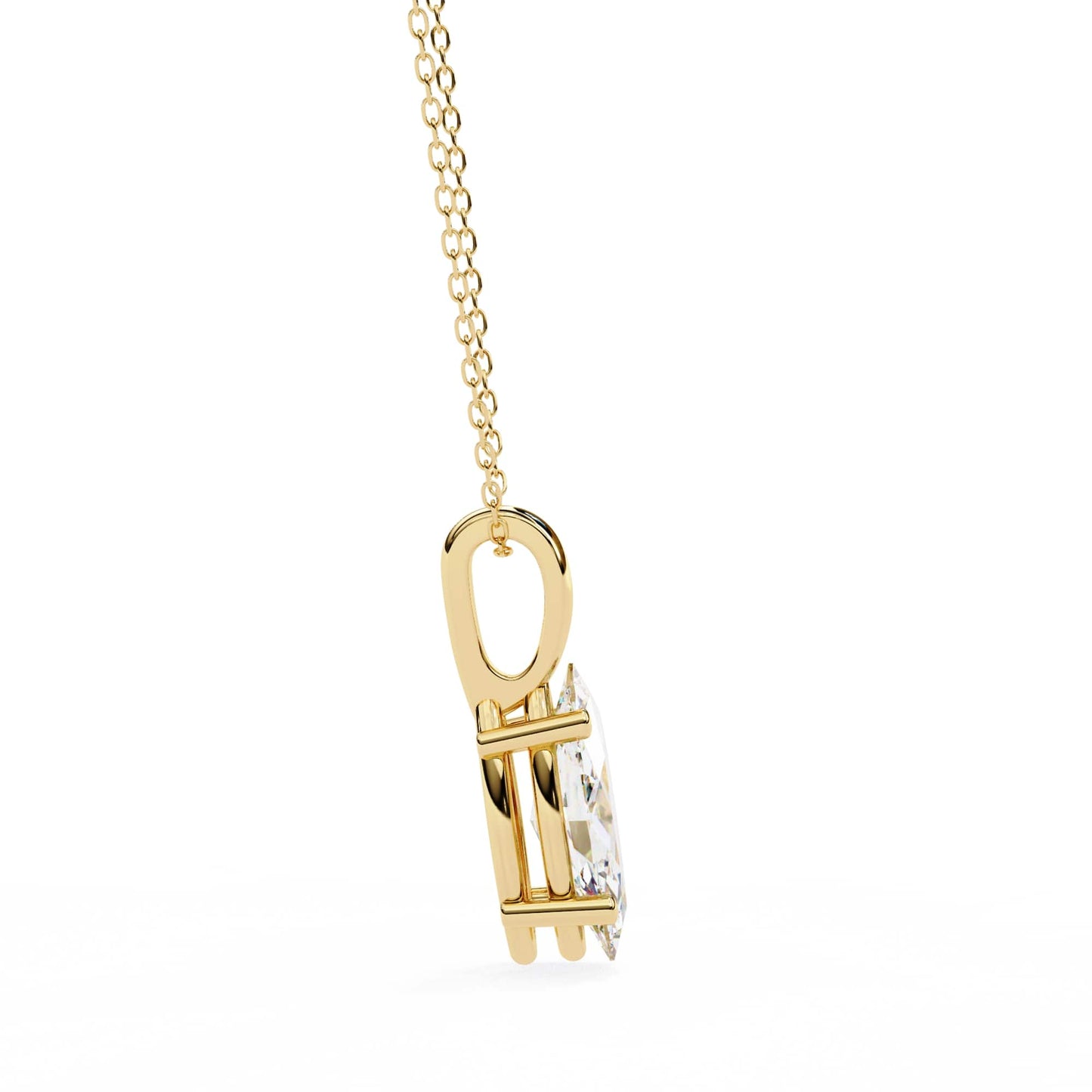 Marquise Lab Diamond Solitaire Pendant