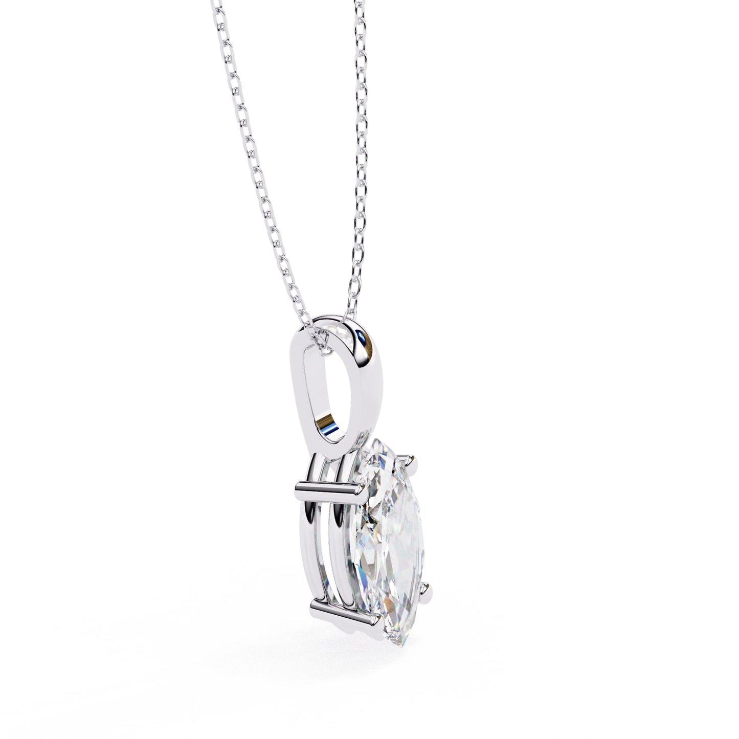 Marquise Lab Diamond Solitaire Pendant