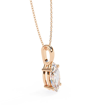 Marquise Lab Diamond Solitaire Pendant