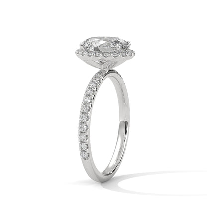 Oval Cut Lab Diamond Halo Ring