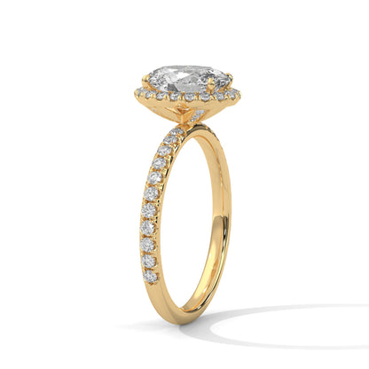 Oval Cut Lab Diamond Halo Ring