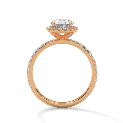 Oval Cut Lab Diamond Halo Ring