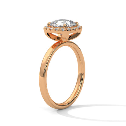 Halo  Cushion Cut Lab Diamond Engagement Ring