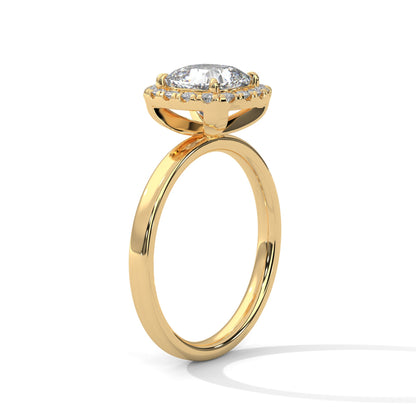 Halo  Cushion Cut Lab Diamond Engagement Ring